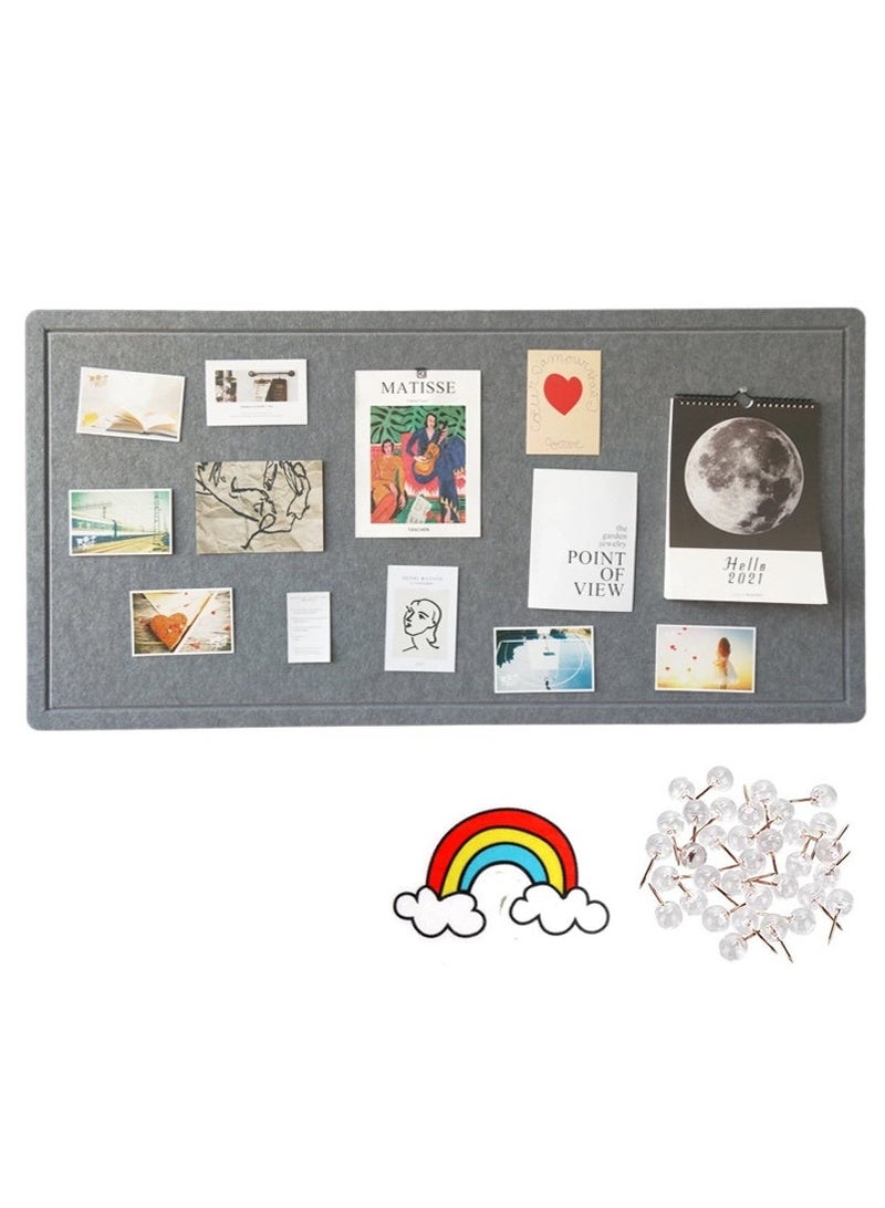 VUCATIN Felt Bulletin Board Notice Board with Push Pins for Paste Notes Photos Schedules Decorative Picture Framed Display Board for School Home Kitchen & Office Walls (Grey 120 * 180cm) - Image 1
