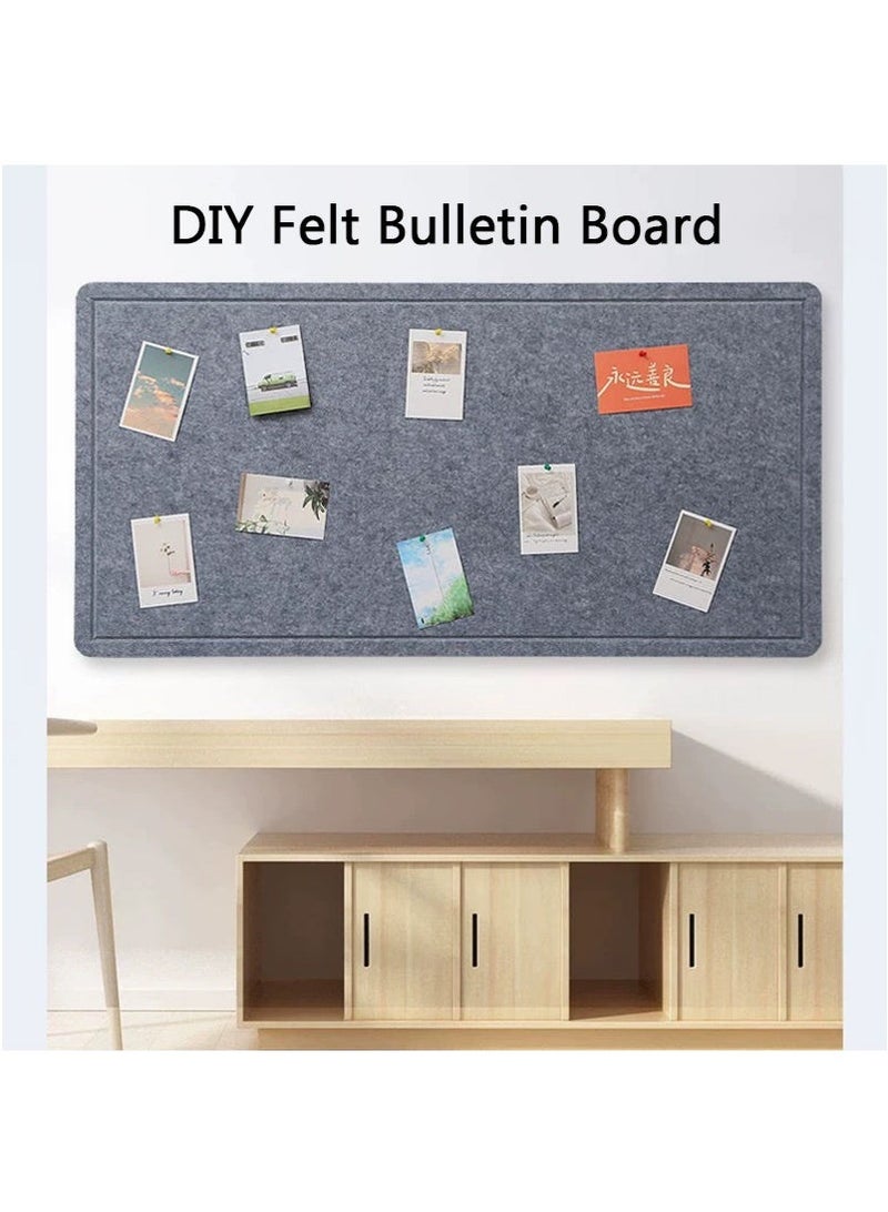 VUCATIN 180x120cm Foldable Large Felt Bulletin Board, Cork Board Alternative for Wall, Decorative Picture Framed Display Board for School, Home & Office Walls (Grey) - Image 2
