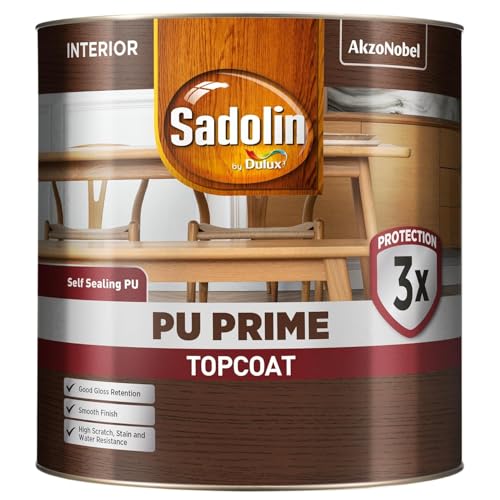 Dulux Sadolin by Dulux | PU Wood Primer & Polish Sealer for Interior Surfaces | Excellent Resistance to Scratches, Stains, and Cracks | Water Resistant, All Weather Durable and Long Lasting, 1 litres - Image 1