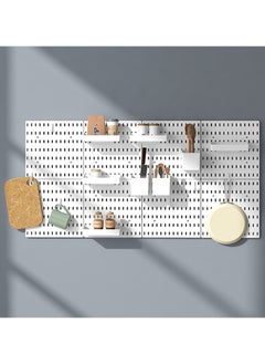 Old_Feller 6 Pack wall hanging panel storage combination kit for installation without drilling holes,Hanging Pegboard Wall Organizer with 6 Pegboards and 36 Accessories, Wall Organizer for Home Office,  White  - Image 2