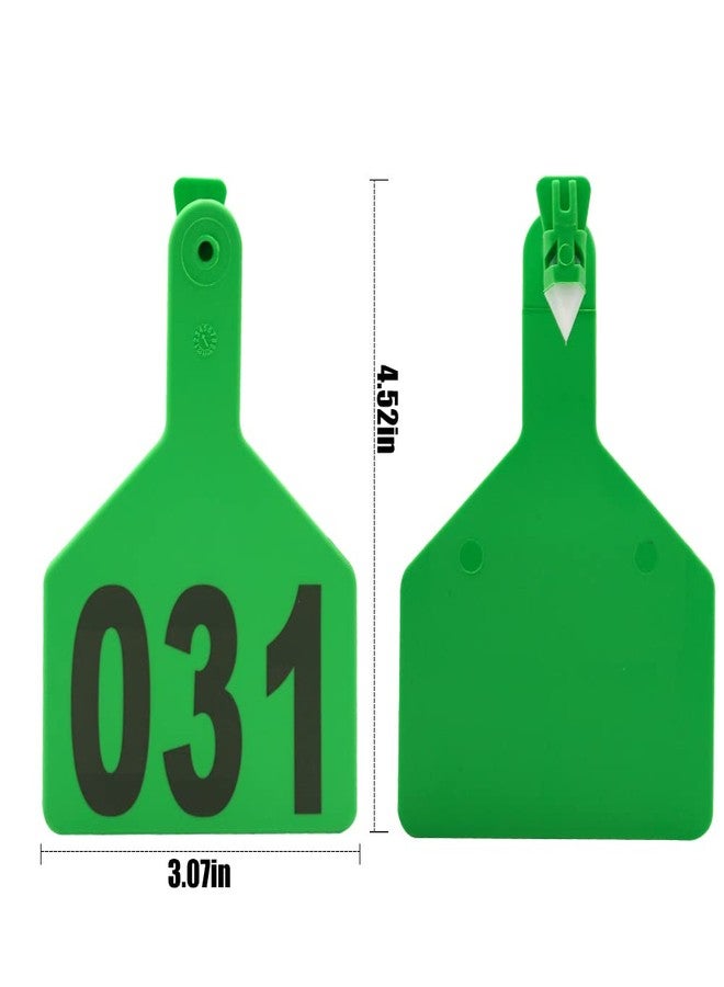 APlayfulBee Z Tags One-Piece Cattle Ear Tags 001-050 Number TPU Large Size Animal Identification Tags Cattle Livestock Ear Tags for Cows Hogs Sheep (001-050, Green) - Image 3