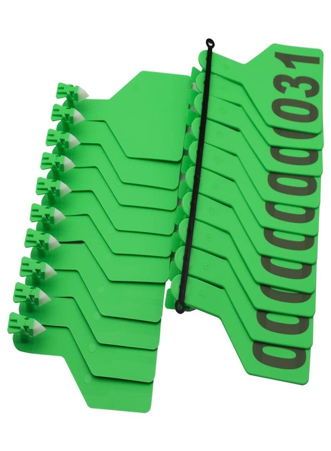 APlayfulBee Z Tags One-Piece Cattle Ear Tags 001-050 Number TPU Large Size Animal Identification Tags Cattle Livestock Ear Tags for Cows Hogs Sheep (001-050, Green) - Image 2