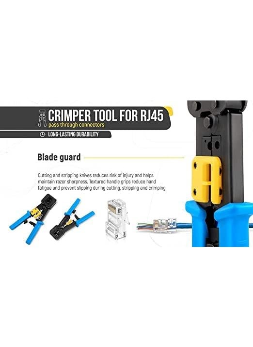 Technotech Technotech Network Tool EZ RJ45 Crimper RJ11 Crimping Cable Stripper Clamp Plier Blue  - Image 5