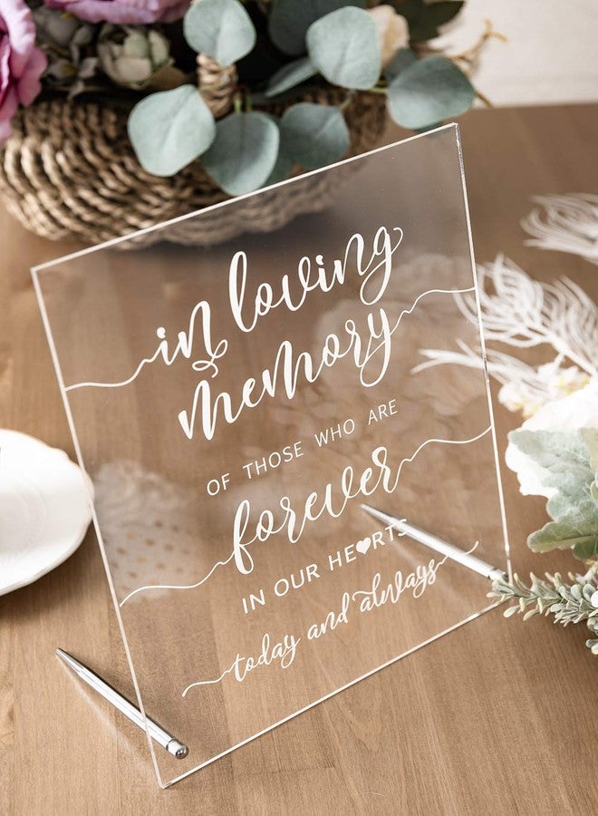 Calculs Wedding Sign, in Loving Memory 16.5” x 12” Sign Acrylic Decorative Signs & Plaques Wedding Memorial Sign Remembrance Art Table Décor - Image 3