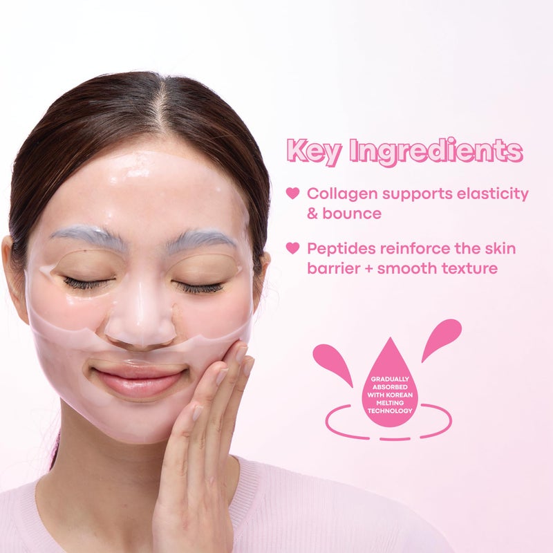 TONYMOLY Mask Melt Firming Hydrogel Overnight Face Mask â€“ Collagen & Peptide Sheet Mask for Wrinkle Care, Elasticity, Skin Firming, and Youthful Glow - Image 3