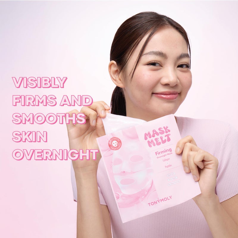 TONYMOLY Mask Melt Firming Hydrogel Overnight Face Mask â€“ Collagen & Peptide Sheet Mask for Wrinkle Care, Elasticity, Skin Firming, and Youthful Glow - Image 2
