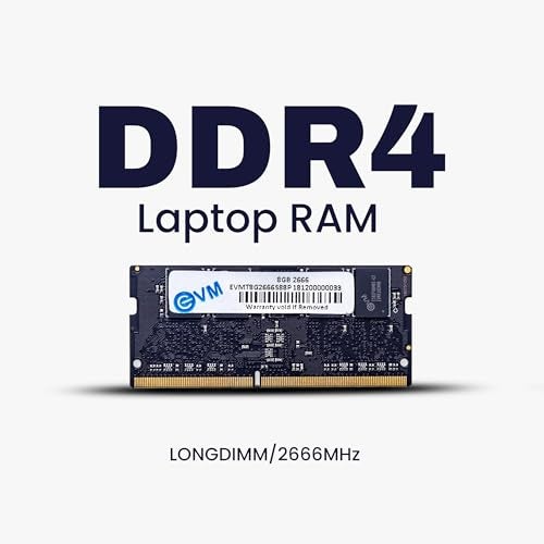 EVM 8GB DDR4 Laptop RAM 2666MHz | SO-DIMM – 1.2V Low Voltage | 260-PIN Pin, Intel & AMD Compatible | High-Speed Laptop Memory Upgrade | 10 Year Warranty (EVMT8G2666S88P) - Image 2