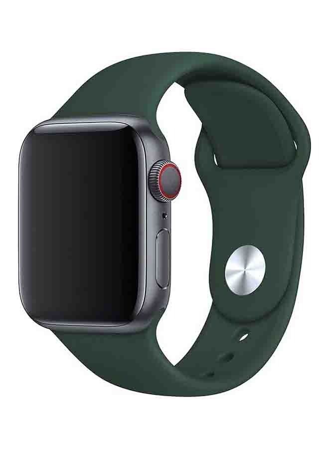 Silicone Sport Replacement Band For Apple iWatch Series 5/6/7 42/44/45mm Dark Green