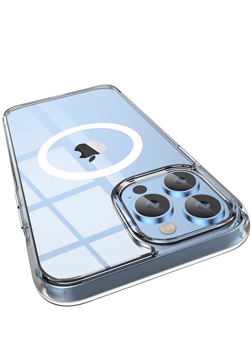 Magnetic Clear for iPhone 12 Pro Max Compatible with Magsafe[Non-Yellowing] [Military Grade Tested] Hard PC with Soft Edges Cover, Slim Shockproof Case for 12 Pro Max 6.7 Inch,Clear - Image 1