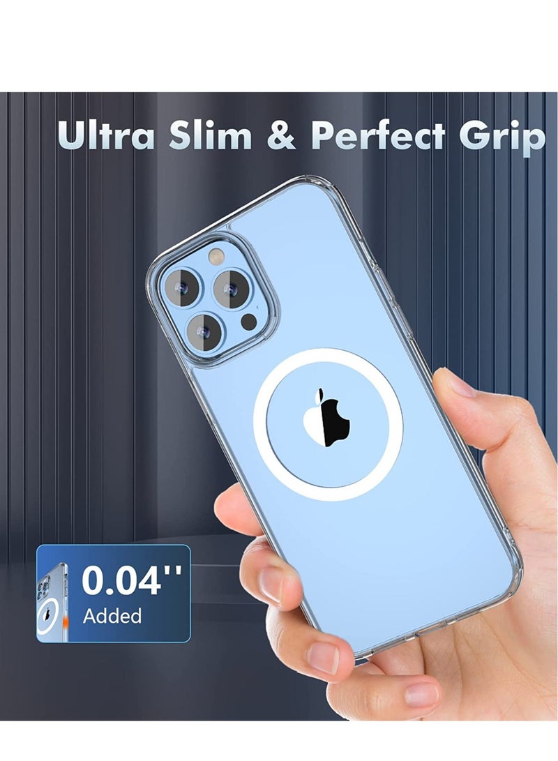 Magnetic Clear for iPhone 12 Pro Max Compatible with Magsafe[Non-Yellowing] [Military Grade Tested] Hard PC with Soft Edges Cover, Slim Shockproof Case for 12 Pro Max 6.7 Inch,Clear - Image 2