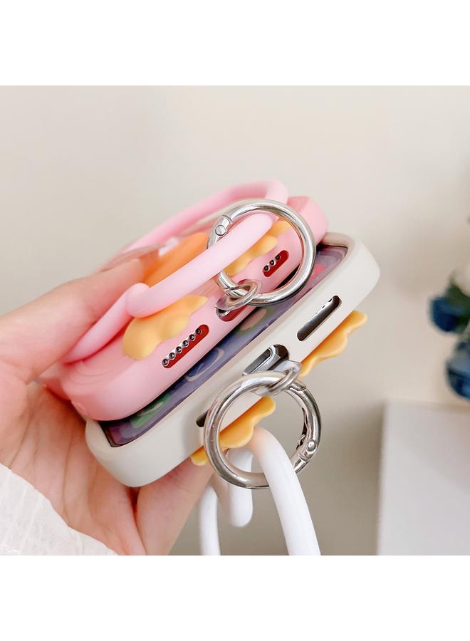 S-TOP Case For iPhone 11 Pro Max Wave Edge Big Duck Silicone Phone Case with Wristband - Image 4