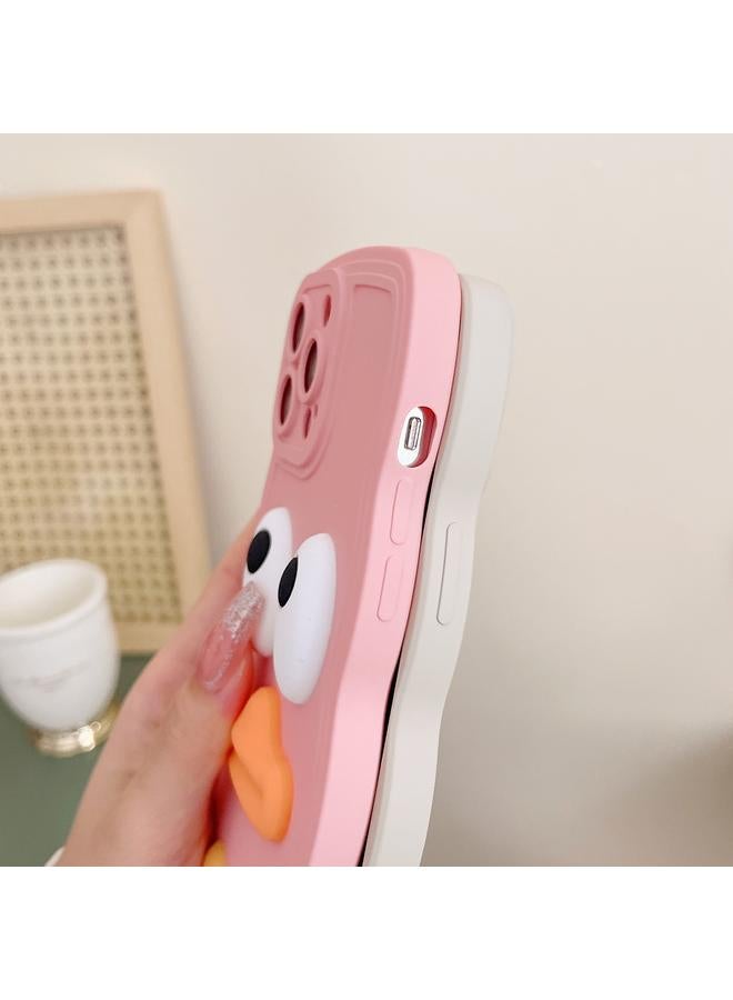 S-TOP Case For iPhone 11 Pro Max Wave Edge Big Duck Silicone Phone Case with Wristband - Image 3