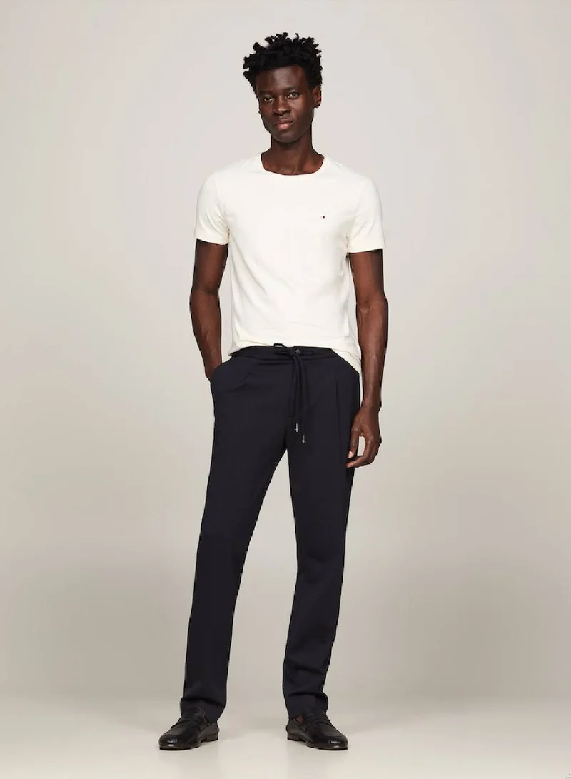 TOMMY HILFIGER Men's Stretch Slim Fit T-shirt - Cotton, Beige