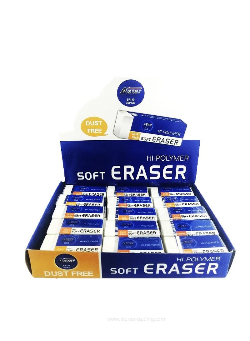 Libra A Star Soft Eraser Pack of 30pcs - Image 1