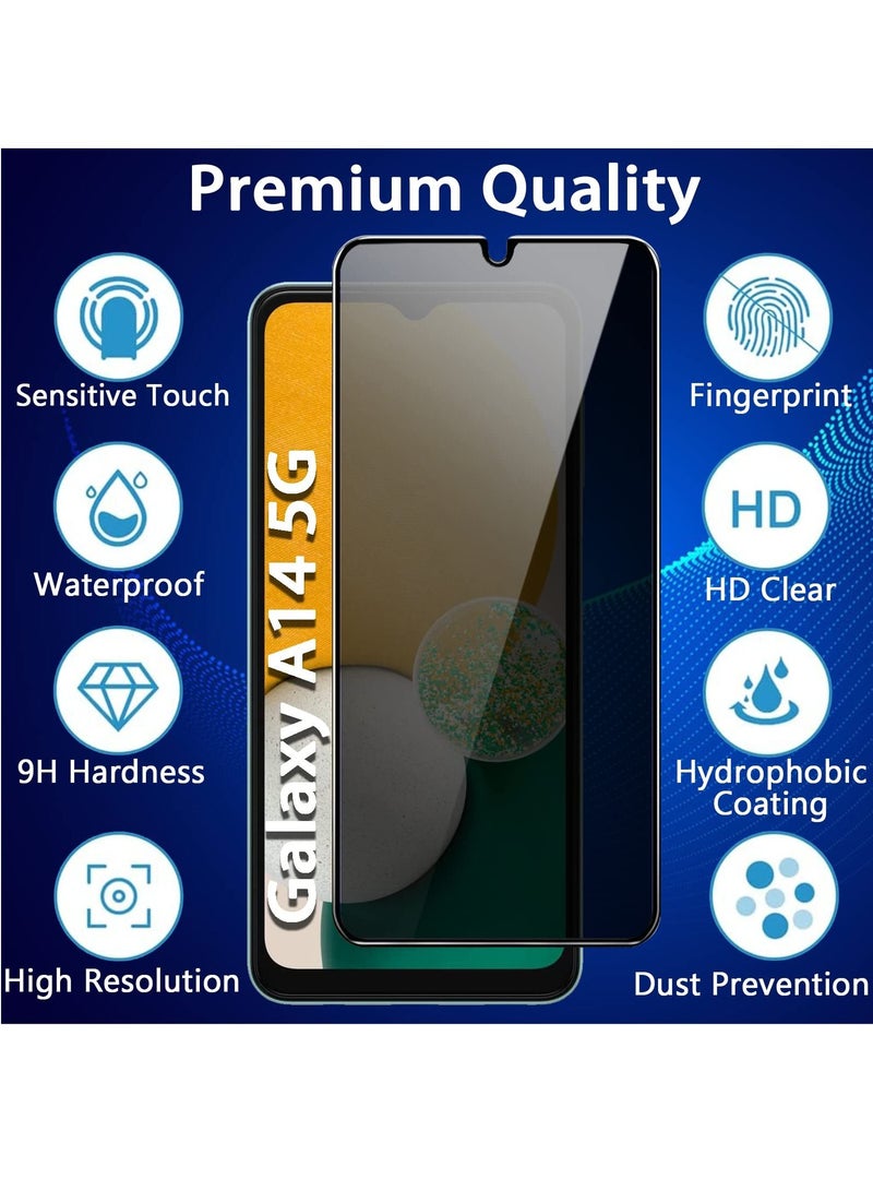 BORTONY Galaxy A14 Privacy Screen Protector Anti-Spy Tempered Glass Film Anti-Scratch Full Coverage Easy Installation Compatible With Samsung Galaxy A14 4G/5G - Image 3
