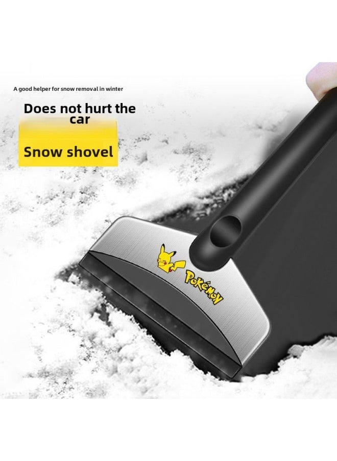 Generic Snow Removal Shovel For Car Snow Sweeper Brush Snow Removal Artifact For Car Snow Removal Tool Snow Removal Ice Removal Shovel Glass Defrosting Shovel-Color:Short [大众] Stainless Steel Thickened Snow Shovel  - Image 4