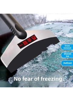 Generic Snow Removal Shovel For Car Snow Sweeper Brush Snow Removal Artifact For Car Snow Removal Tool Snow Removal Ice Removal Shovel Glass Defrosting Shovel-Color:Short [大众] Stainless Steel Thickened Snow Shovel  - Image 3