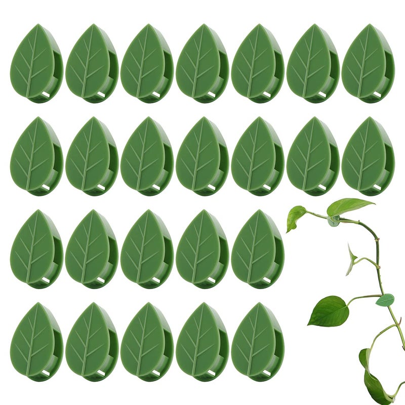 LUCKJUJU 60 Pcs Plant Climbing Wall Fixture Clips Self-Adhesive Hook Vines Traction Clips Invisible Holder Garden Green Leaf Simulation Self-Adhesive Hook Wire Fixing Supporting - Image 1