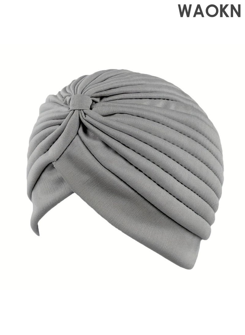 WAOKN 3 Pieces Turbans for Women No Snag Scarf Soft Turban Head Wrap Pleated Beanie Cap  For Home Wear Dinners Or Events Hat Cap Bone Bonnet Secure and Elegant for Daily and Eid Wear - Image 2