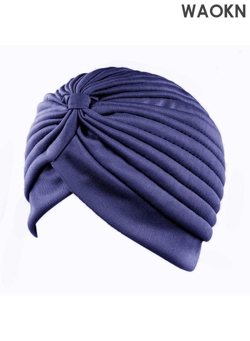 WAOKN 3 Pieces Turbans for Women No Snag Scarf Soft Turban Head Wrap Pleated Beanie Cap  For Home Wear Dinners Or Events Hat Cap Bone Bonnet Secure and Elegant for Daily and Eid Wear - Image 3