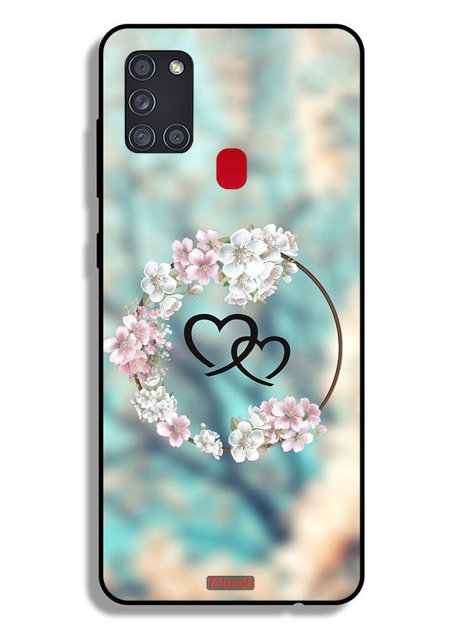 Tolwak Samsung Galaxy A21s Protective Case Cover Hearts In Ring Art - Image 1
