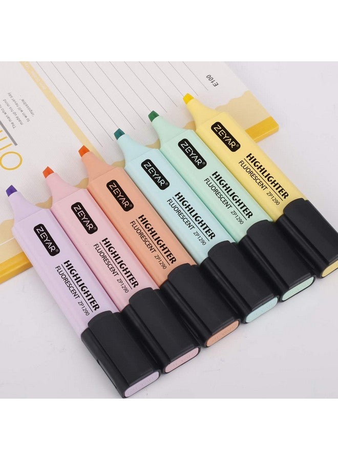 ZEYAR Highlighter, Pastel Colors Chisel Tip Marker Pen, Ap Certified, Assorted Colors, Water Based, Quick Dry (6 Macaron Colors) - Image 3