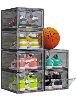 6 Pack Large Shoe Storage Organizer, Modular Space Saving Shoe Boxes Clear Plastic Stackable Containers Display Case Bins with Magnetic Door, Shoe Rack for Sneaker Storage - pzsku/Z725CFDA9C7328719D0C6Z/45/_/1735897877/b9753d03-0170-4fee-80d7-8469976b1e3e