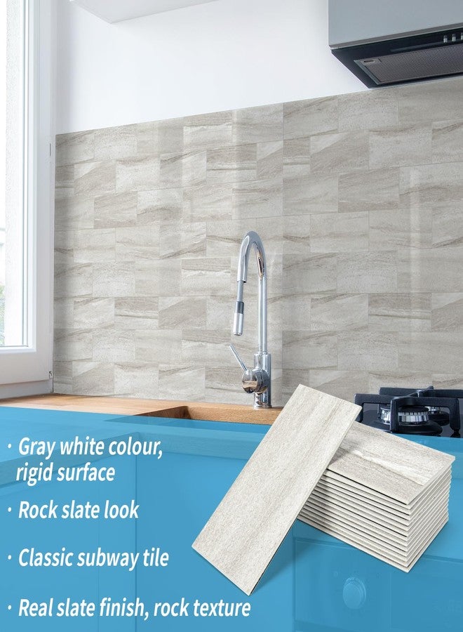Art3d 102-Piece Faux Stone Peel and Stick Backsplash Tile, Waterproof Thick PVC Stick On Subway Wall Tile for Kitchen Bathroom Laundry Room Fireplace - 3" x 6" Biege Marble - Image 4