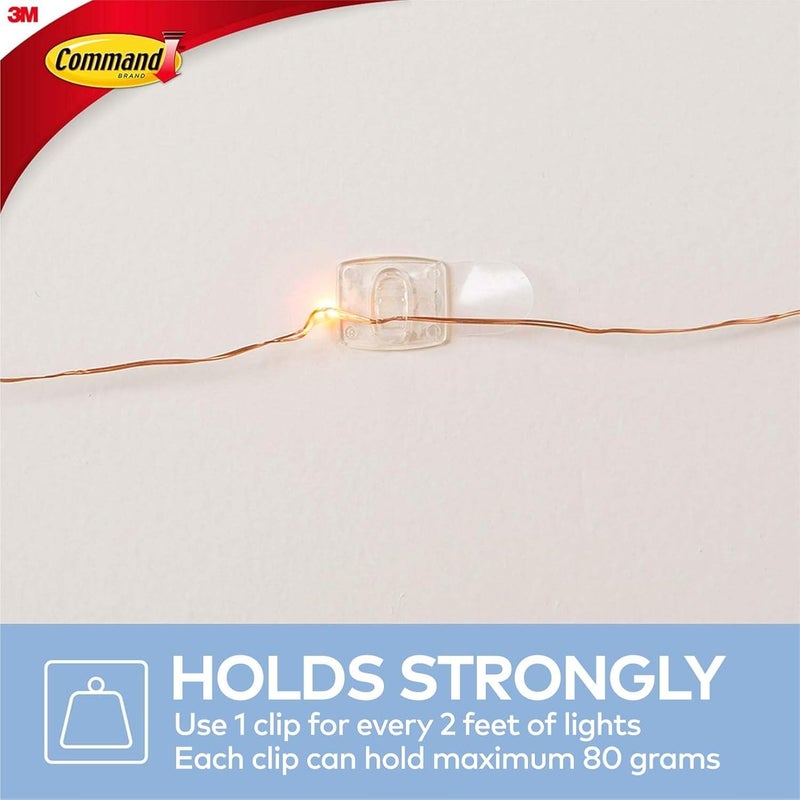 Command Command Plastic Clear Decorating Organizing Wall Hooks Holds Strongly Reusable Adhesive Hooks For Wall MultiSurface Damage Free Hooks For Hanging Transparent 20 Clips 24 Strips  - Image 5