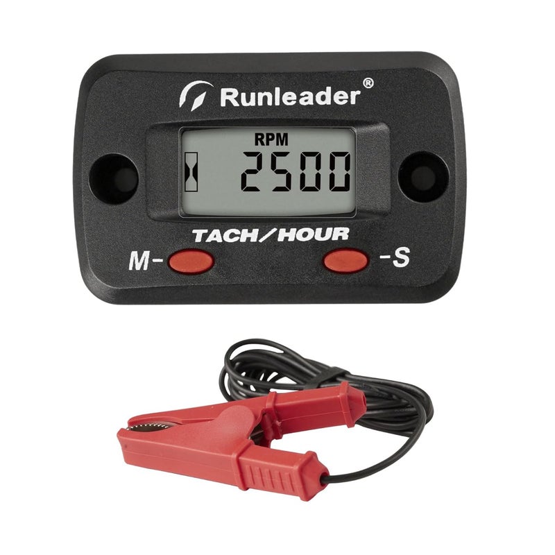 Runleader LCD Hour Meter Tachometer with Alligator Clip - Maintenance Reminder for Lawn Mower, Generator, Motorcycle, ATV, Outboard Motor, Jetski, Chainsaw - Image 2