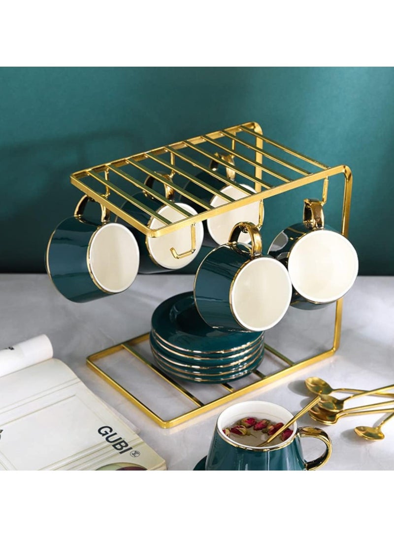 DubaiGallery Cup Holder Gold Stainless Steel Cup Holder for Mugs Coffee Cups Saucers Holder Tea Cup Hang Rack Home Room - Image 2