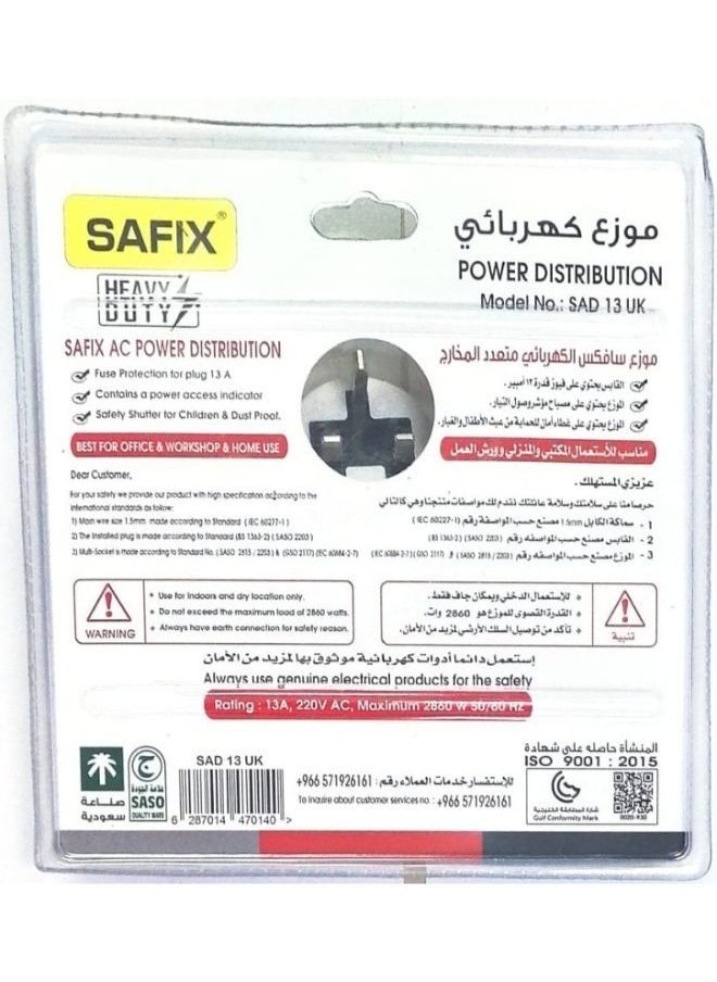 Safex Three-outlet electrical hub with a capacity of 3250 watts  - Image 2