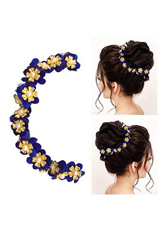 Hair Flare Hair Accessories for Women 2042 Pins Artificial Flowers Accessories (Blue) - Image 4
