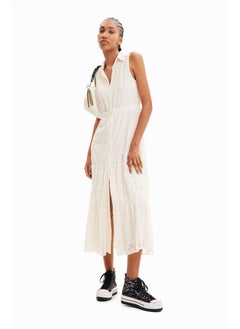 Long embroidered shirt dress