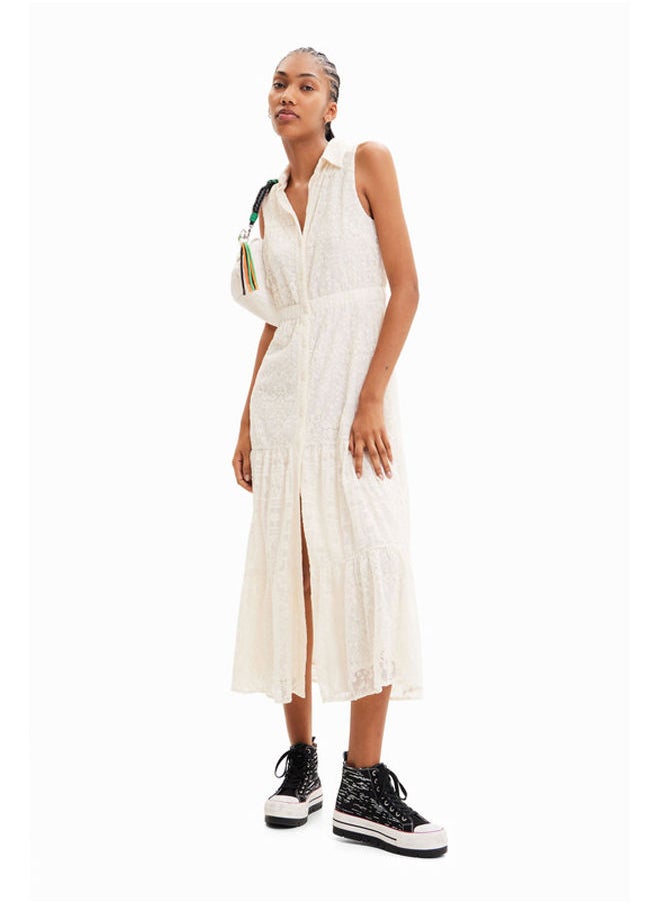DESIGUAL - Long embroidered shirt dress - Image 1