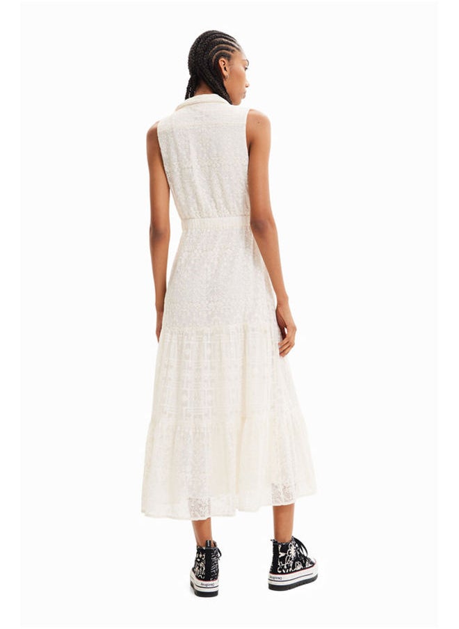 DESIGUAL - Long embroidered shirt dress - Image 1