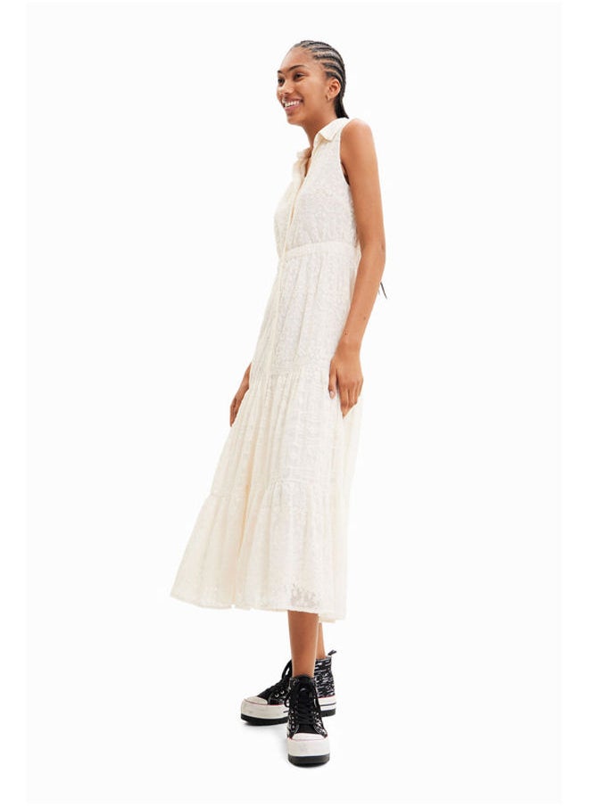 DESIGUAL - Long embroidered shirt dress - Image 1