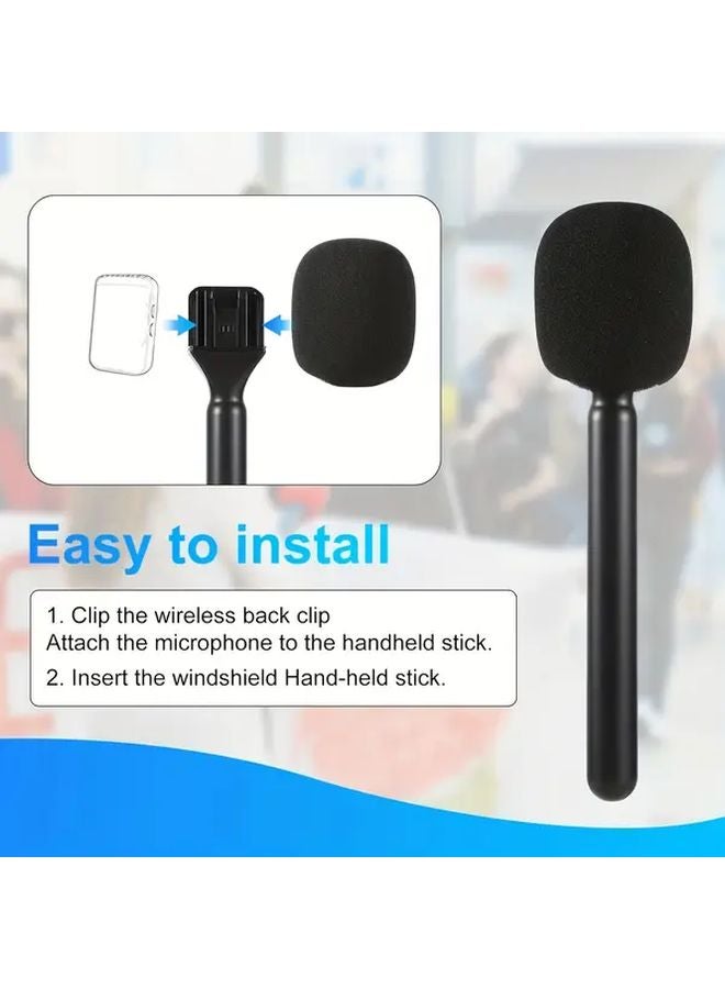 Haomuren Durable ABS Wireless Microphone Handle With 2 Sponge Cover XLR Connector - Image 4