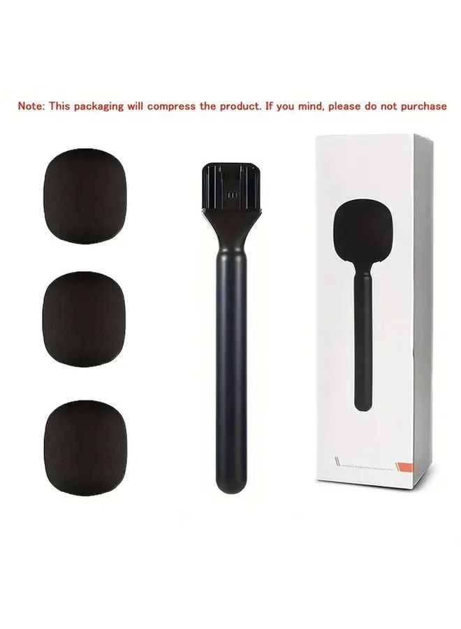 Haomuren Durable ABS Wireless Microphone Handle With 2 Sponge Cover XLR Connector - Image 1