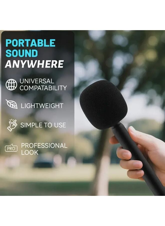 Haomuren Durable ABS Wireless Microphone Handle With 2 Sponge Cover XLR Connector - Image 2