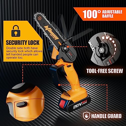 WEMARS Mini Chainsaw 6-Inch with 2 Battery Powered Mini Electric Chain Saws Cordless Handheld Portable Small Power Only Cut Under 3 inch Fresh Wood - Image 3