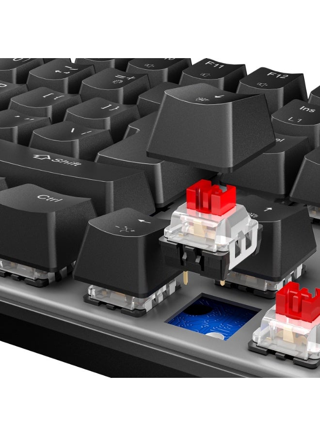 Meetion لوحة مفاتيح الألعاب ميتيون MK006Pro مع مفاتيح حمراء 75% مدمجة 80 مفتاح إضاءة خلفية RGB سلكية ميكانيكية للكمبيوتر الشخصي للاعبين - Image 3