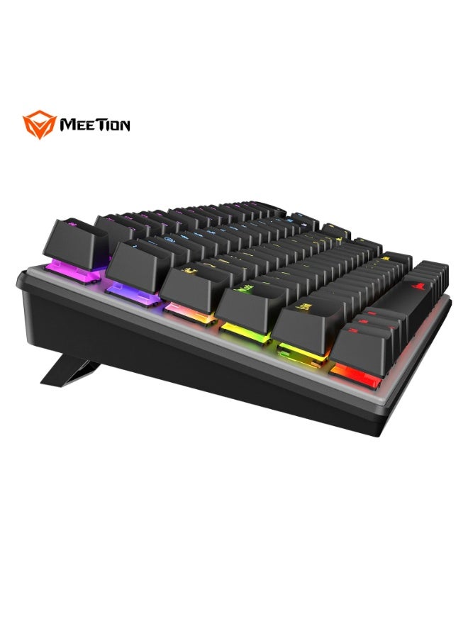 Meetion لوحة مفاتيح الألعاب ميتيون MK006Pro مع مفاتيح حمراء 75% مدمجة 80 مفتاح إضاءة خلفية RGB سلكية ميكانيكية للكمبيوتر الشخصي للاعبين - Image 4