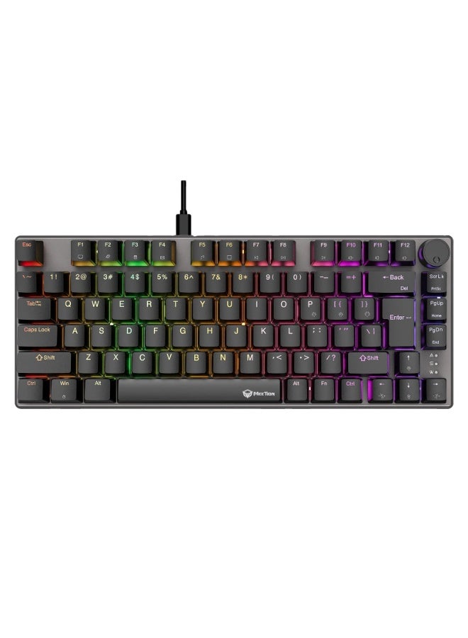 Meetion لوحة مفاتيح الألعاب ميتيون MK006Pro مع مفاتيح حمراء 75% مدمجة 80 مفتاح إضاءة خلفية RGB سلكية ميكانيكية للكمبيوتر الشخصي للاعبين - Image 5