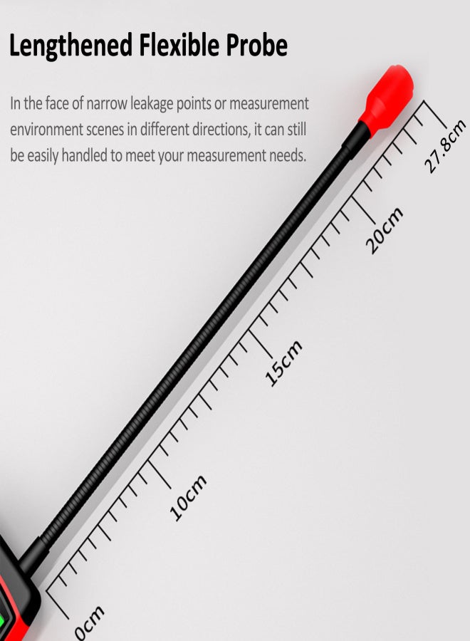 سمارت سنسور جهاز كشف تسرب الغازات القابلة للاشتعال المحمول المزود بمستشعر ذكي، وجهاز اختبار تسرب الغاز الطبيعي، ومقياس تركيز الغازات القابلة للاشتعال المحمول مع اختبار درجة الحرارة ووظيفة إنذار صوتي وضوئي. - Image 2