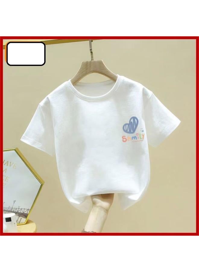 Song Feng Ya Summer New Children's Cotton Short Sleeve T-shirt Boys And Girls Loose Cartoon Western Style Half Sleeve Top Students Tide 