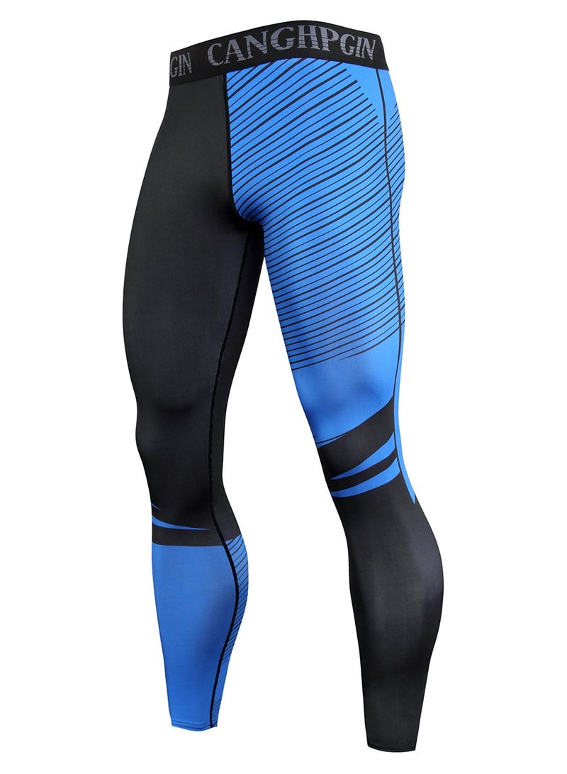 CANGHPGIN Men Quick Dry Breathable Sports Pants Black/Blue - Image 1