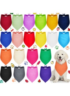 Saintrygo 20 Pcs Plain Dog Bandanas Bulk For Dogs Puppy Bandana Sublimation Dog Bandana Washable Triangle Dog Bib Heat Transfer Adjustable Dog Bandana For Small Medium Large Pets  - Image 1
