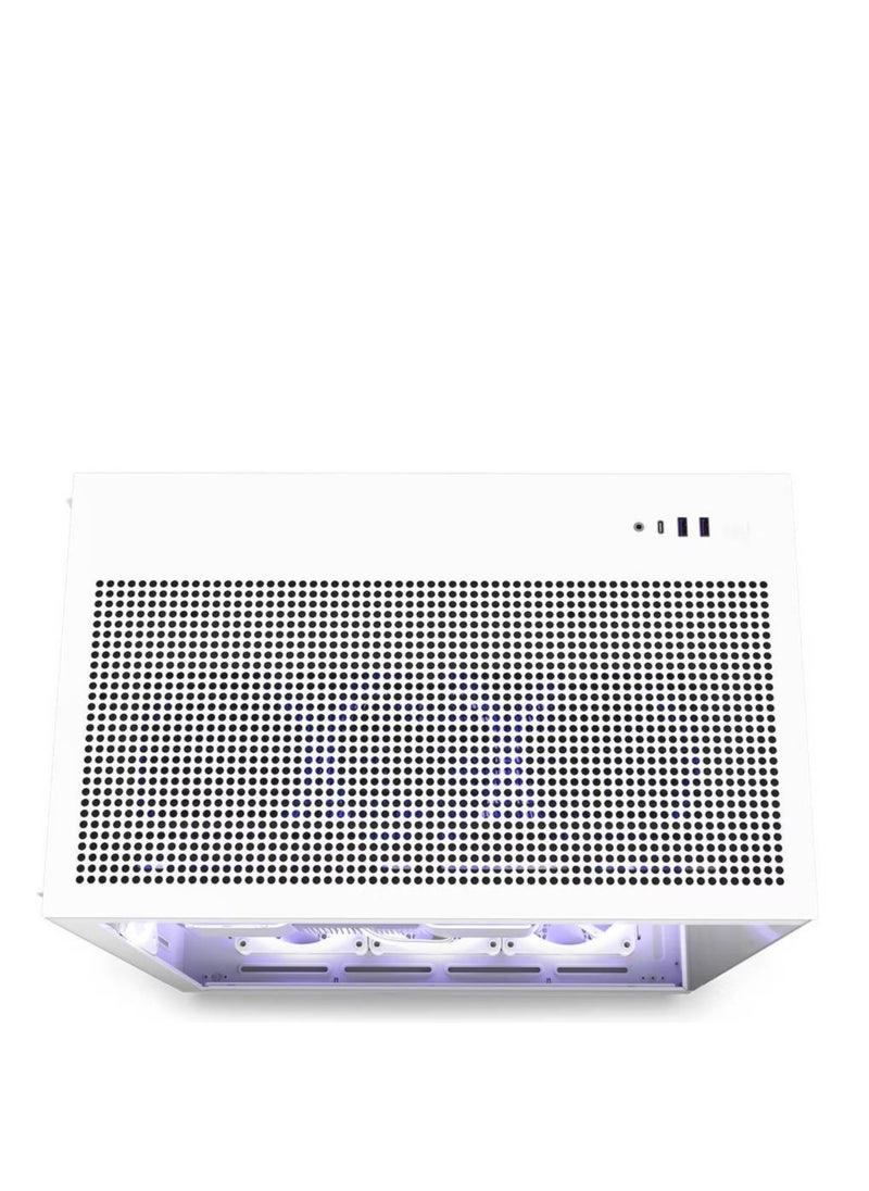 NZXT - NZXT H9 Flow Dual-Chamber Mid-Tower ATX Gaming PC Case, High-Airflow Top Panel, Temp Glass Front & Side, Up to 360mm Radiator & 10x 120mm Fans Support, USB 3.2 Type-C & A Ports, White | CM-H91FW-01 - Image 1