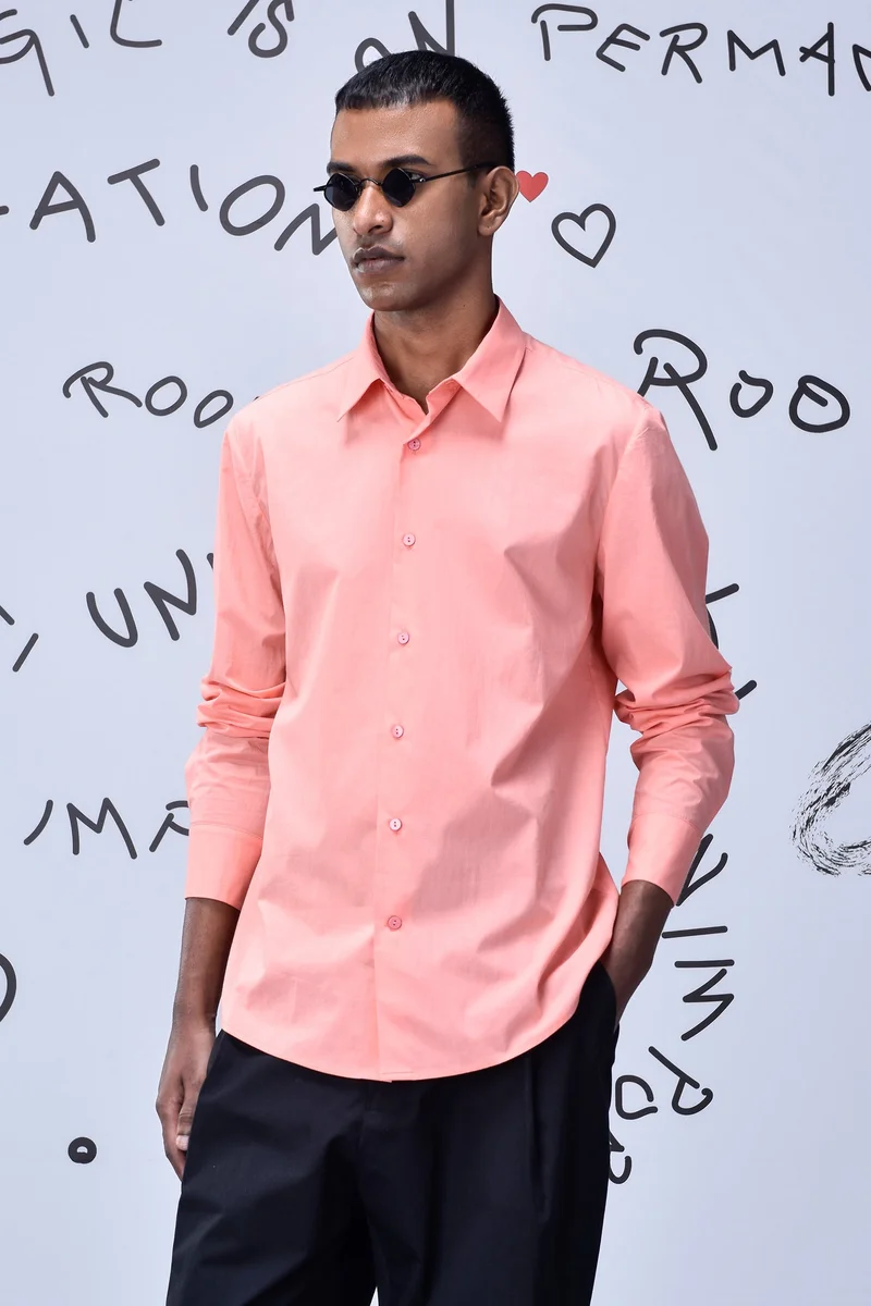 Genes Lecoanet Hemant Malmal Formal Regular Fit Shirt- Beige Rosie